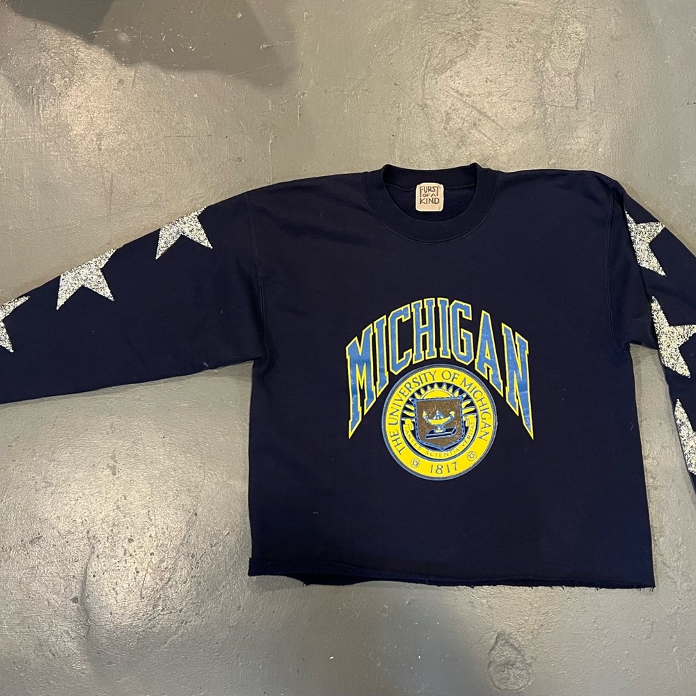 First of a Kind University of Michigan game day Sweatshirt with  Star Stars